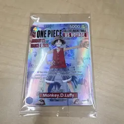 Bandai One Piece CCG Monkey D. Luffy Promo Holo College Basketball P-055 - Image 1