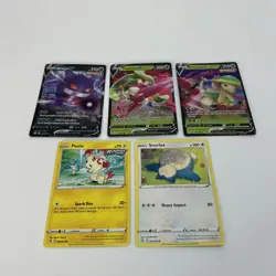 5 Pokemon TCG Fusion Strike Bundle Cards Inc Gengar 156, Breloom And Tsareena V - Image 1
