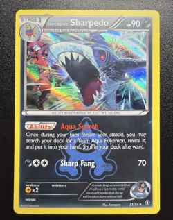 Pokemon TCG Single Card Team Aqua's Sharpedo Holo Rare 21/34 Double Crisis 2015 - Image 3
