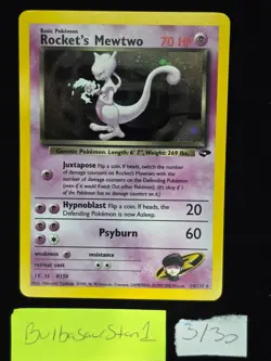 Rocket's Mewtwo 14/132 Gym Challenge Holo LP to MP Pokemon Card - Image 1