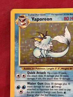 Vaporeon 12/64 Holo Shiny Card Excellent Condition Pokemon (T74) - Image 3