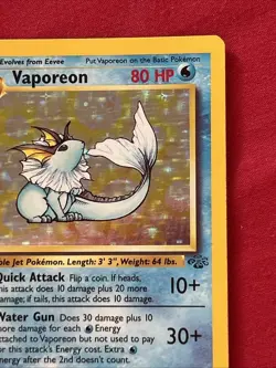 Vaporeon 12/64 Holo Shiny Card Excellent Condition Pokemon (T74) - Image 4