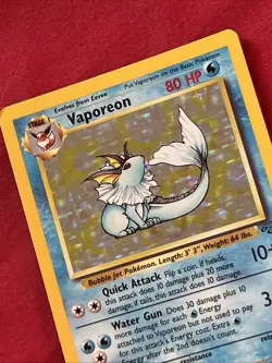 Vaporeon 12/64 Holo Shiny Card Excellent Condition Pokemon (T74) - Image 5