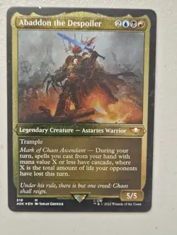 MTG | Abaddon the Despoiler | Mythic | Foil Etched | Thick Stock | 40k #319 - Image 1