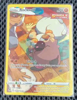 2022 Pokemon Sword & Shield Silver Tempest Rockruff #TG07/TG30 Trainer Holo - Image 1