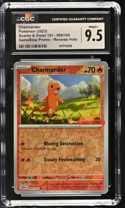 2023 Pokemon Scarlet & Violet 151 Charmander Reverse Holo 004/165 CGC 9.5 - Image 1