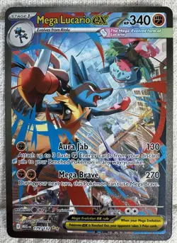 Mega Lucario Ex 179/132 SIR Mega Evolution Pokemon. - Image 1