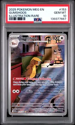 2025 POKEMON MEG EN-MEGA EVOLUTION ILLUSTRATION RARE #153 GUMSHOOS PSA 10 - Image 1