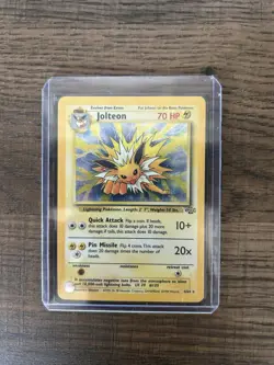 Pokemon TCG Jolteon Jungle Holo Rare 04/64 70 HP Quick Attack Pin Missile - Image 1
