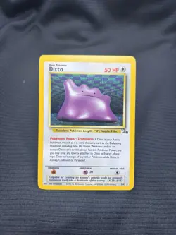 Pokemon TCG Ditto 3/62 Fossil Holo Rare Unlimited - Image 1