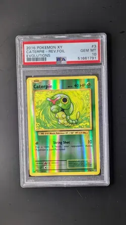 Caterpie - 03/108 - Reverse Holo - XY Evolutions - 2016 - Pokemon - PSA 10 - Image 1