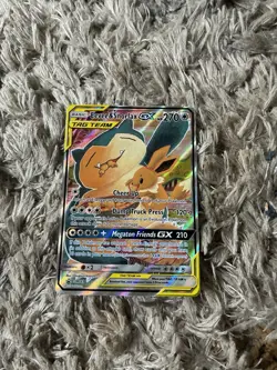 Pokemon Eevee & Snorlax GX TAG TEAM Full Art Promo SM169 270 HP - Image 1