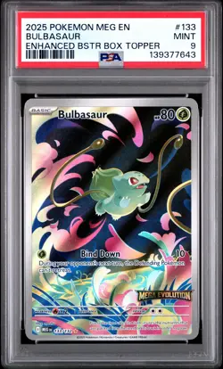 2025 POKEMON MEG EN-MEGA EVOLUTION ENHANCED BOOSTER BOX TOPPER BULBASAUR PSA 9 - Image 1