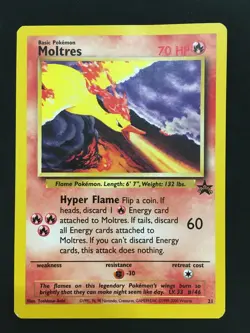 VINTAGE 2000 POKEMON MOLTRES 21 BLACK STAR PROMO NEAR MINT OR BETTER - Image 1