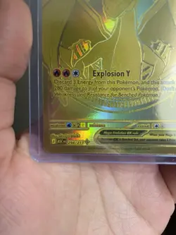 Pokemon TCG Mega Charizard Y EX 294/217 Gold Secret Rare Texture Shift Error - Image 2