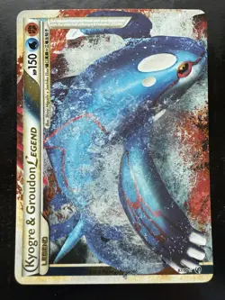 Pokemon Undaunted Kyogre & Groudon Ultra Rare Legend 87/90 Top Half (NM) - Image 1