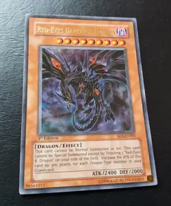2005 YU-GI-OH! SD1-EN001 RED-EYES DARKNESS DRAGON 1ST EDITION - Image 3