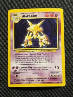 Pokemon Card 1999 TCG WOTC Base Set Alakazam 1/102 Holo Rare Unlimited LP - VLP - Image 1