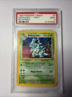 Pokemon TCG Nidoqueen Holo Rare Jungle No Symbol Card 7/64 1999 PSA 9 - Image 1