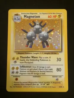 Magneton 009/102 Base Set Holo Pokemon Card - MP - Image 1