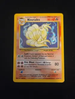 Ninetales Holo Rare Unlimited 12/102 Base Set Pokemon Card LP-MP - Image 1