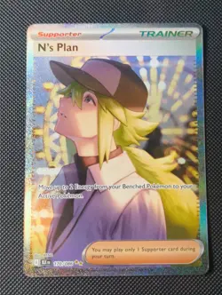 N's Plan Sir 170/086 Black Bolt English Pokemon Card Fresh Mint Condition - Image 1