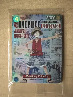 One Piece Monkey D. Luffy College Basketball US Voyage Promo Card - Image 3