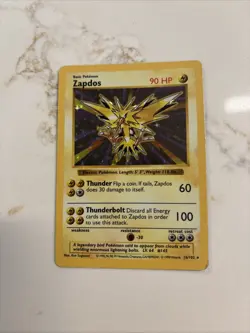 Pokemon TCG Zapdos Holo Rare Card Base Set, Shadowless, 16/102 - Image 1