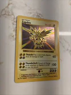 Pokemon TCG Zapdos Holo Rare Card Base Set, Shadowless, 16/102 - Image 3