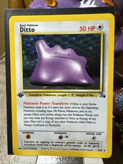 Ditto Fossil 18/62 Holo First Edition TCG Pokemon Card - Image 1