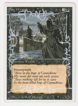 Quadruple White Signed Bog Wraith LP Revised Artist Jeff A. Menges MTG Magic! - Image 1