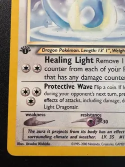 1st Edition Light Dragonair 22/105 Neo Destiny Pokemon Card Rare MP - Image 5