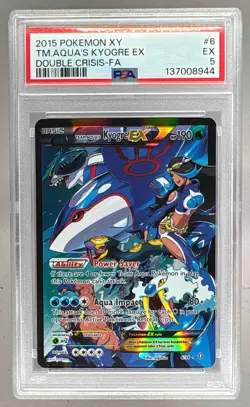 2015 Pokemon XY Double Crisis 6 Team Aqua's Kyogre EX PSA 5 137008944 - Image 1
