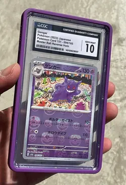CGC 10 Gengar Master Ball Japanese Reverse Holo Sv2a 151 94 Pokemon TCG 2023 - Image 4