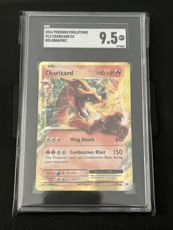 2016 Pokemon Evolutions #12 Charizard EX Holographic SGC Grade 9.5 - Image 1