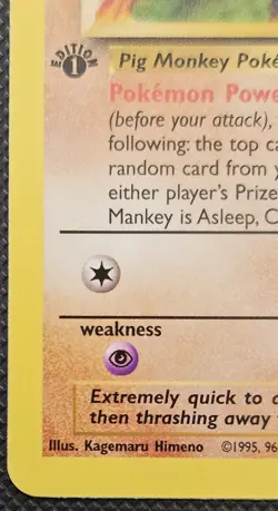 Near Mint - Vintage Pokemon TCG Jungle WoTC Mankey 1st Edition #55/64 Regular - Image 5