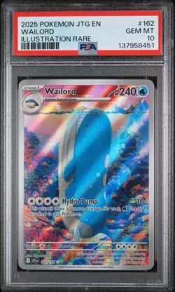 PSA 10 GEM Mint Wailord 162/159 Illustration Rare Full Art - Pokemon JTG SV09 - Image 1