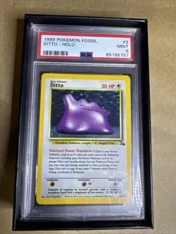 GRADED Ditto Holo Pokemon Fossil 3/62 Unlimited PSA 9 - Image 1