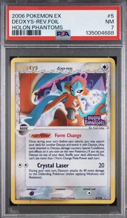 2006 POKEMON EX HOLON PHANTOMS #5 DEOXYS-REVERSE FOIL PSA 7 NM - Image 1
