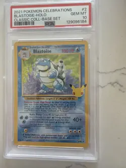 Pokemon Blastoise 2/102 Celebrations Classic Collection Holo PSA 10 2021 - Image 1