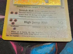 1999 POKEMON FOSSIL #7 HITMONLEE-HOLO LP - Image 5