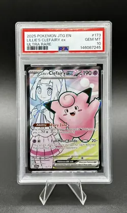 2025 POKEMON JTG EN-JOURNEY TOGETHER ULTRA RARE #173 LILLIE'S CLEFAIRY EX PSA 10 - Image 1