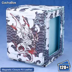 YuGiOh TCG Blue-Eyes White Dragon Deck Box Holds 120+ Sleeved Cards PU Leather - Image 1