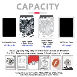 YuGiOh TCG Blue-Eyes White Dragon Deck Box Holds 120+ Sleeved Cards PU Leather - Image 2