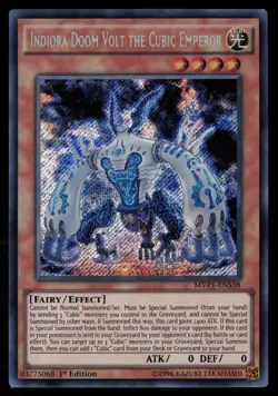 Yugioh Indiora Doom Volt the Cubic Emperor MVP1-ENS38 1st Edition Secret Rare NM - Image 1