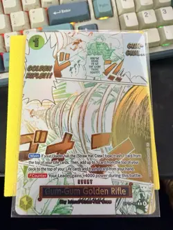 Gum-Gum Golden Rifle OP15-116 Adventure Kami’s Island ONE PIECE Manga Art Alt - Image 1
