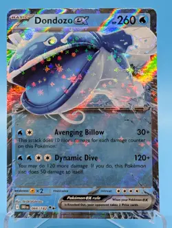 🐋 Pokemon Destined Rivals Dondozo Ex 66/182 Double Rare 🐋 - Image 1