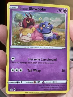 POKEMON GALARIAN SLOWPOKE SWSH126 PROMO COSMOS HOLO WITH 2 SWIRL NM BLEED - Image 1