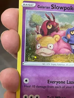 POKEMON GALARIAN SLOWPOKE SWSH126 PROMO COSMOS HOLO WITH 2 SWIRL NM BLEED - Image 3