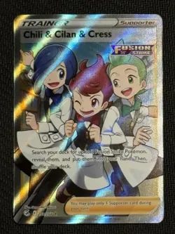 Pokemon Chili & Cilan & Cress Full Art Ultra Rare Holo 258/264 Fusion Strike - Image 1